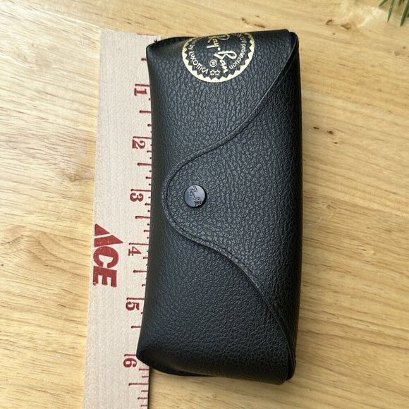 Vintage Ray-Ban Faux Leather Eyeglass Black Snap Logo Case Only Snap Closure - Picture 5 of 6